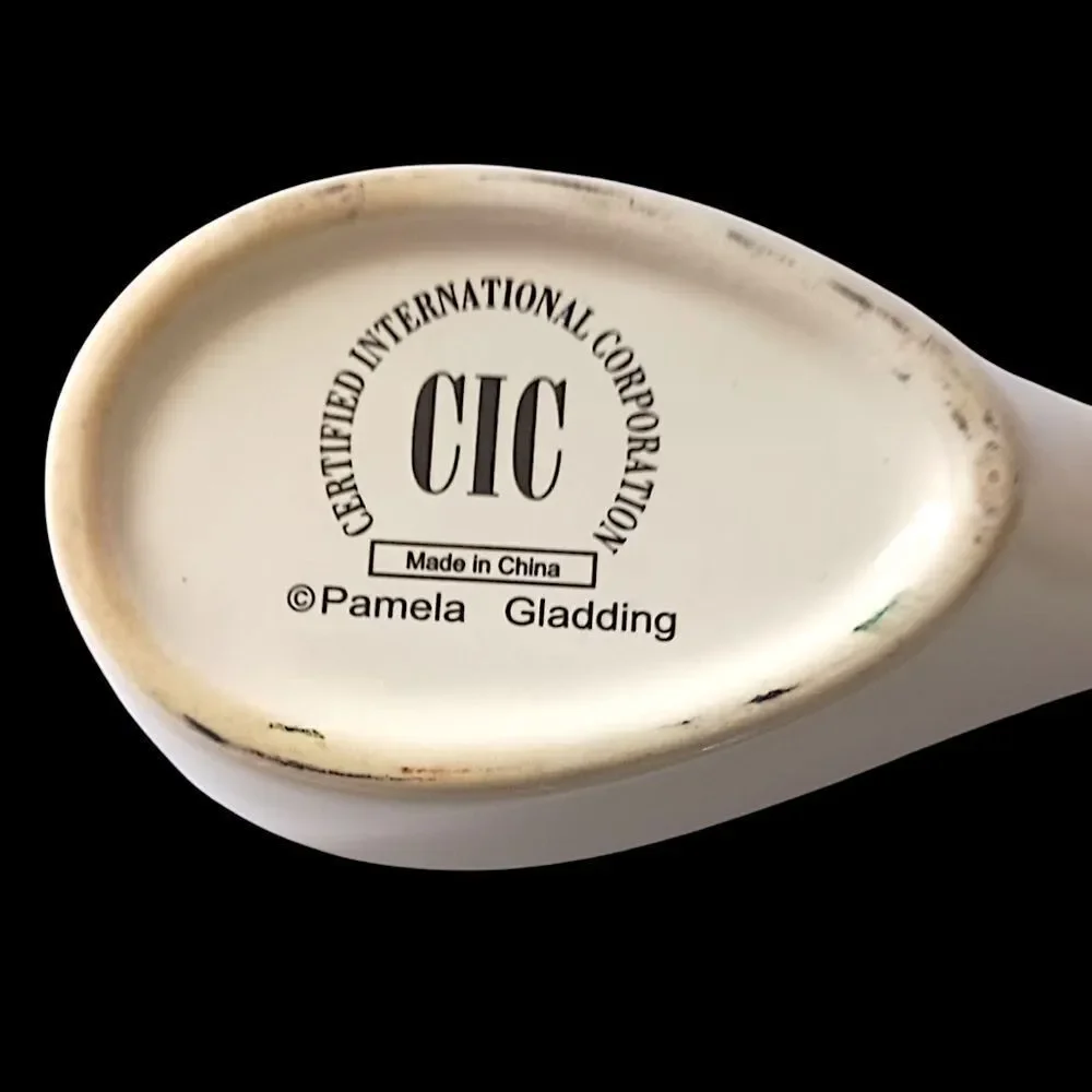 Certified International Windsor Pear Spoon‎ Rest Holder Pam Gladding Ceramic Vtg